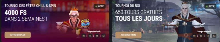 King Billy Casino tournois